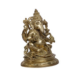 Bronze  Ganesha sitting on peeta