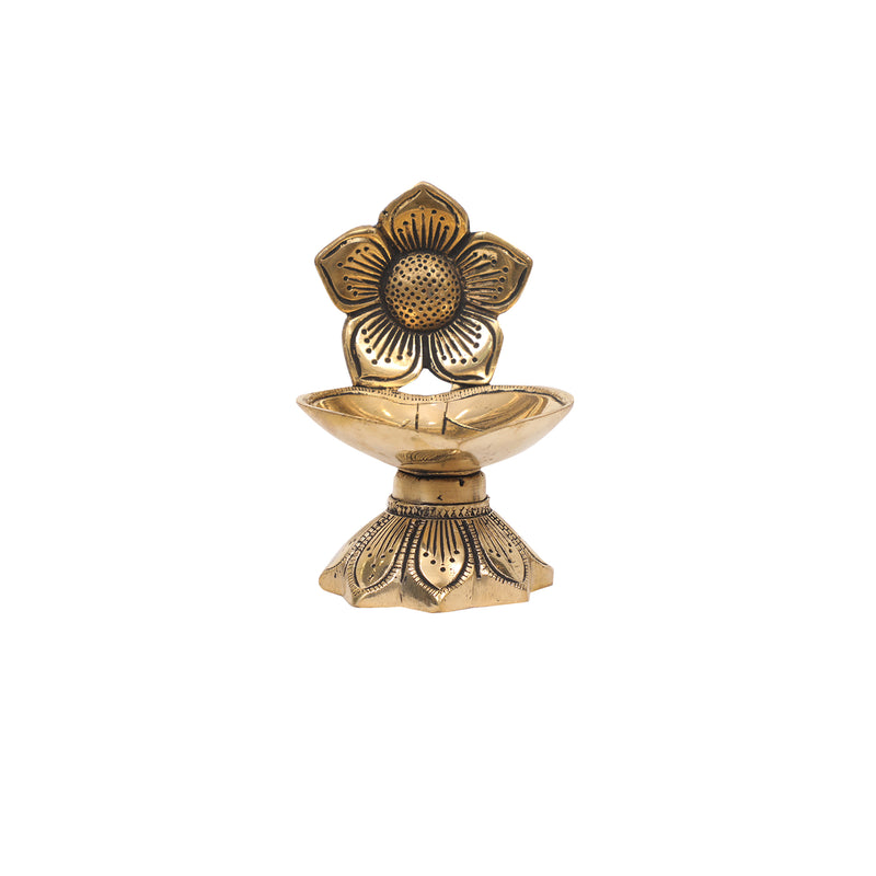 BRASS  FLOWER  DIYA