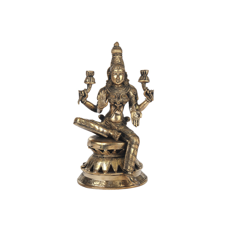 Brass Lakshmi Sitting On Base