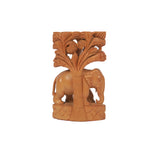 Sandal wood handcrafted  Shikar carving round