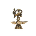 Brass Bird Lamp With 5 Diya