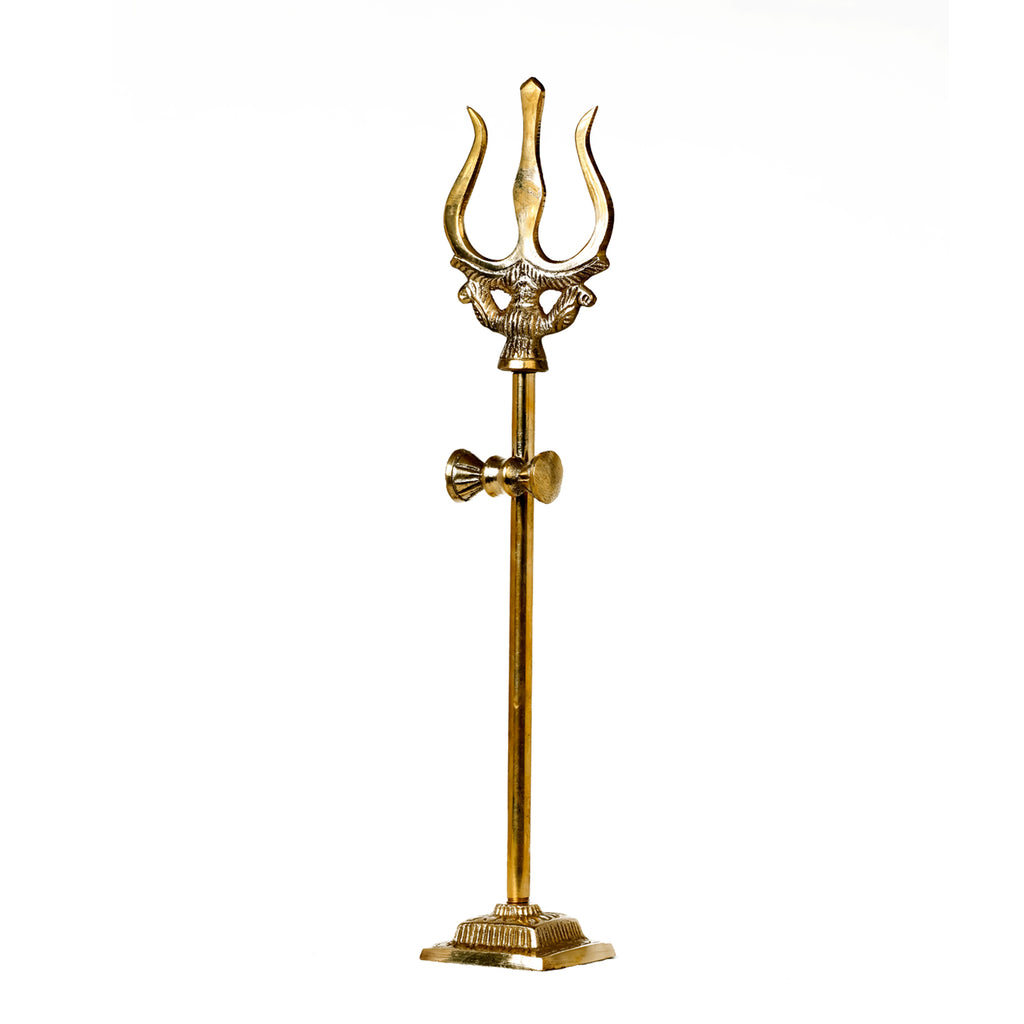 Pure Brass Traditional Trishul Statue | Shiva's Antique Trident Brass ...