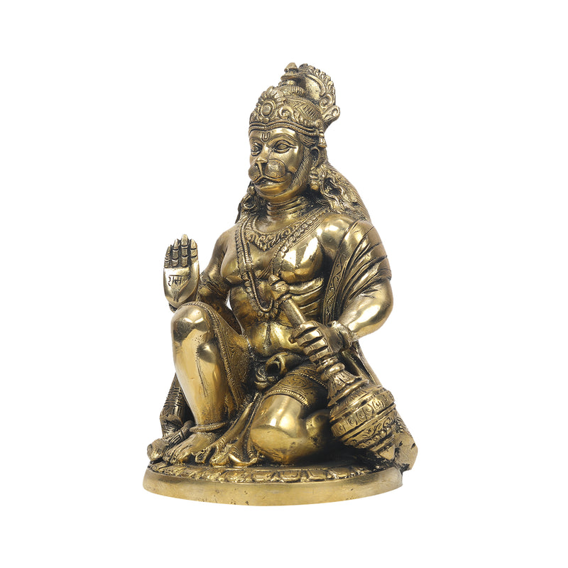 Brass Hanuman Sitting Idol – Ragaarts