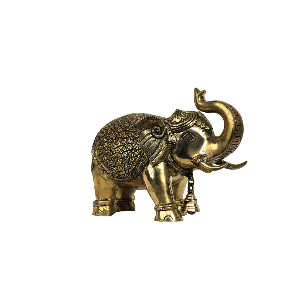 Brass Elephant With Bell – Ragaarts